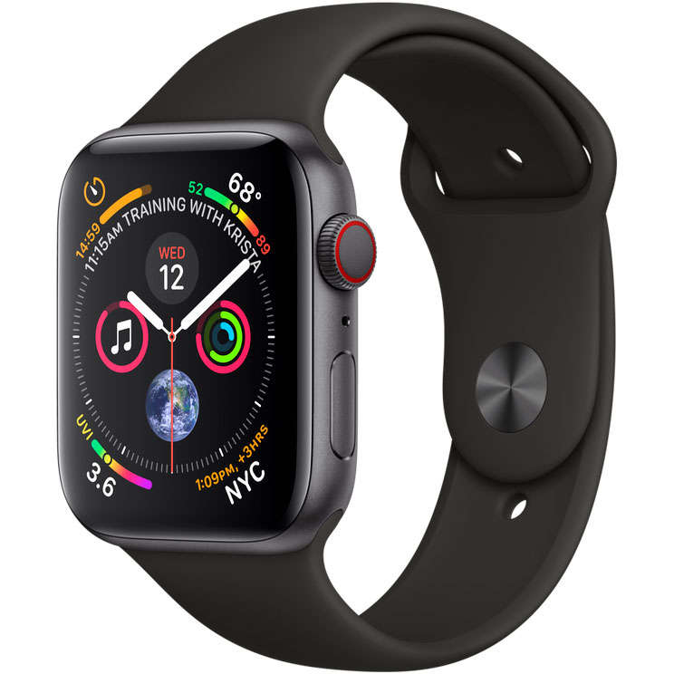 Apple Watch Series 4 (GPS + LTE) 44mm Space Gray Aluminum Black Sport Band (MTUW2 / MTVU2) 5/5 б/у